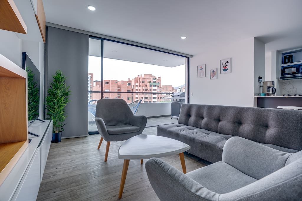 Living room with balcony
